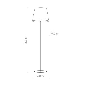 Lampa stojąca CHICAGO TK Lighting 1xE27 Metal Czarny, rysunek techniczny.