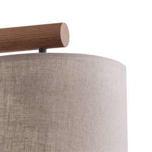 Lampa ścienna DEVA TK Lighting 1xE27 Metal Czarny z beżowym abażurem.
