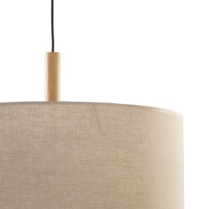 Lampa wisząca DEVA TK Lighting 1xE27 Metal Czarny z beżowym abażurem.
