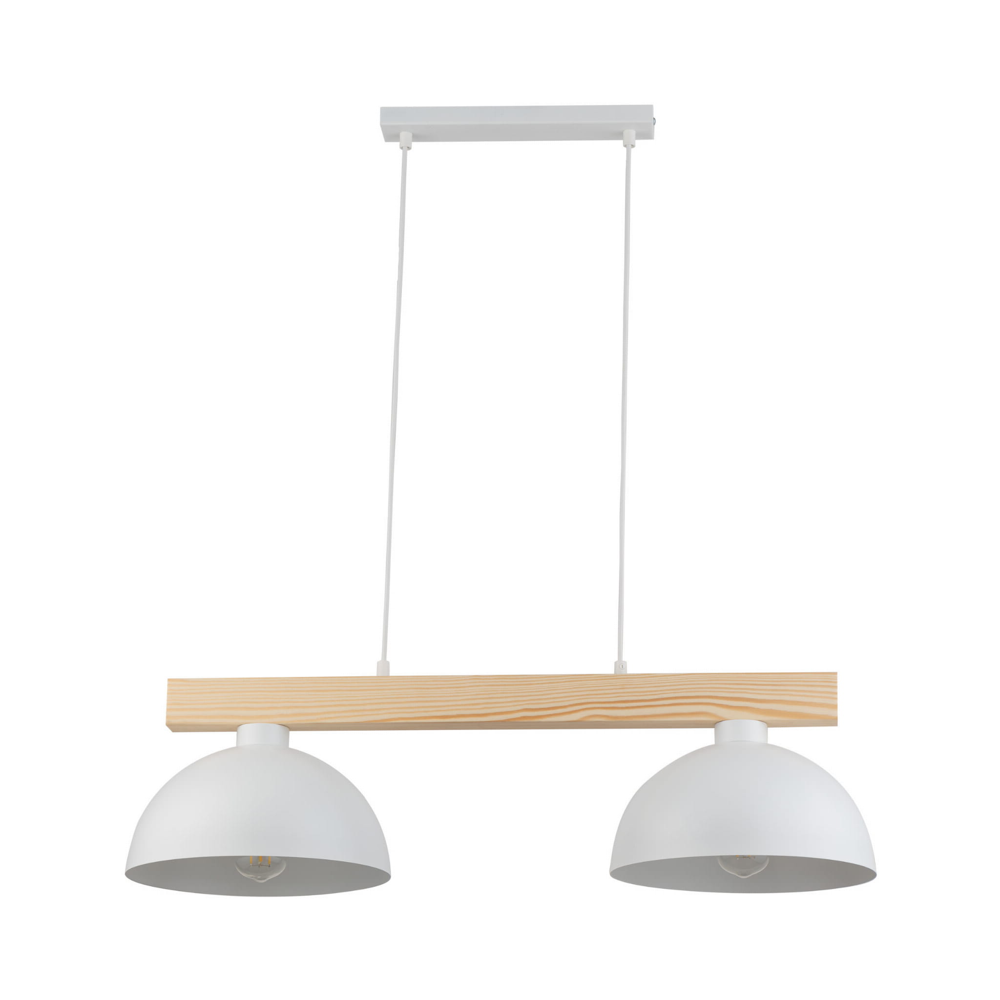 Lampa wisząca OSLO TK Lighting 2xE27 15W Metal Biały - podwójny klosz.