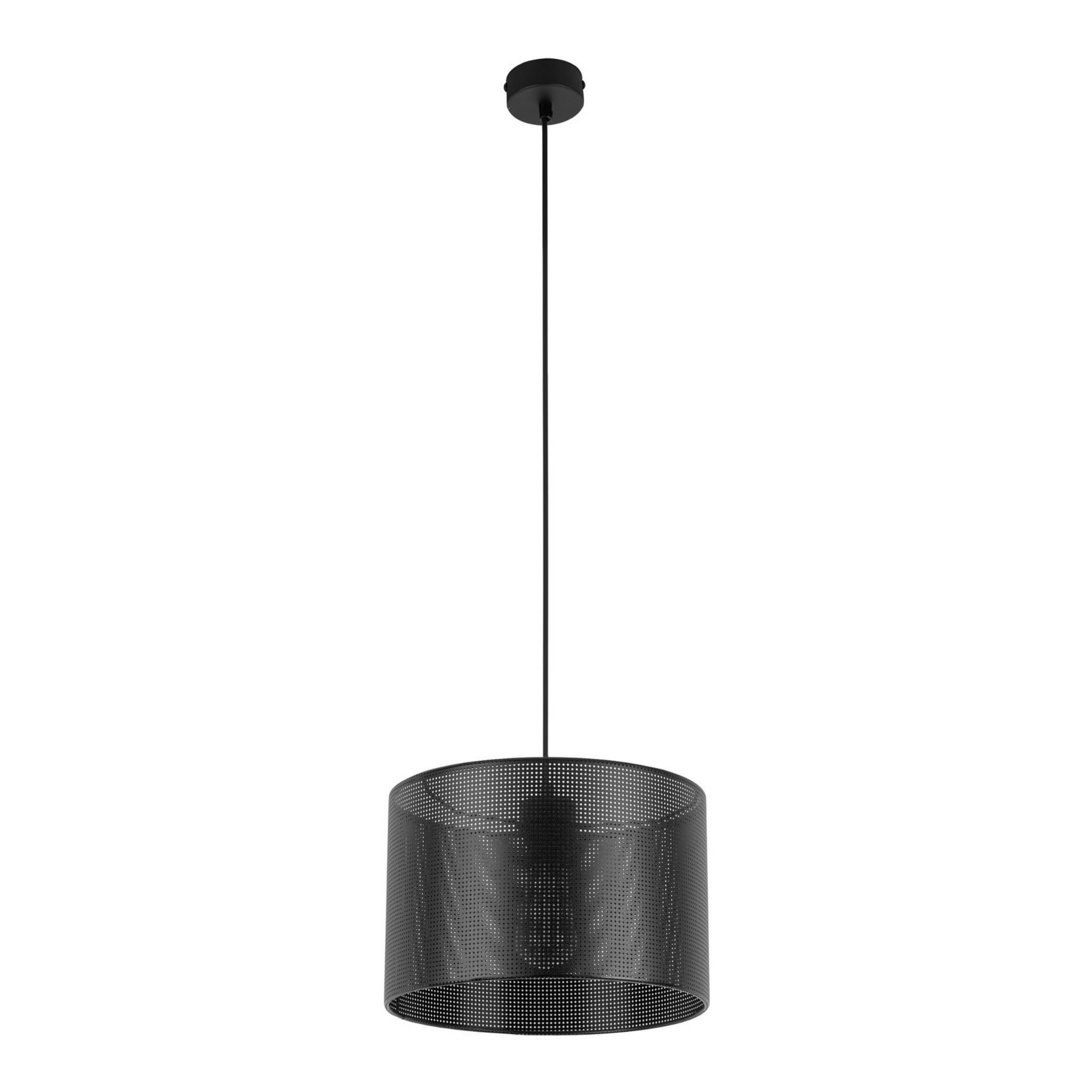 Lampa wisząca MORENO TK Lighting, czarna tkanina, 1xE27 15W.