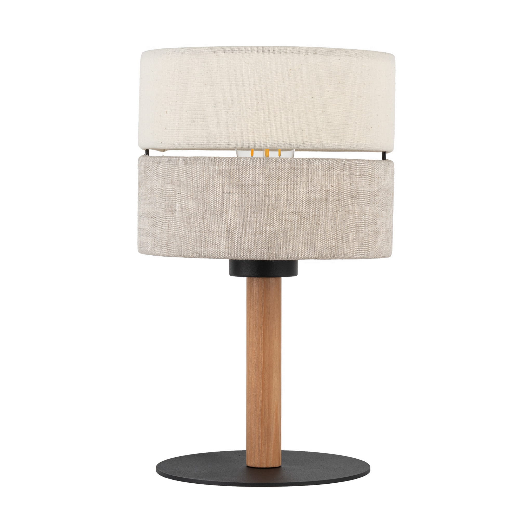Lampka nocna ECO TK Lighting 1xE27 15W z beżowym abażurem.