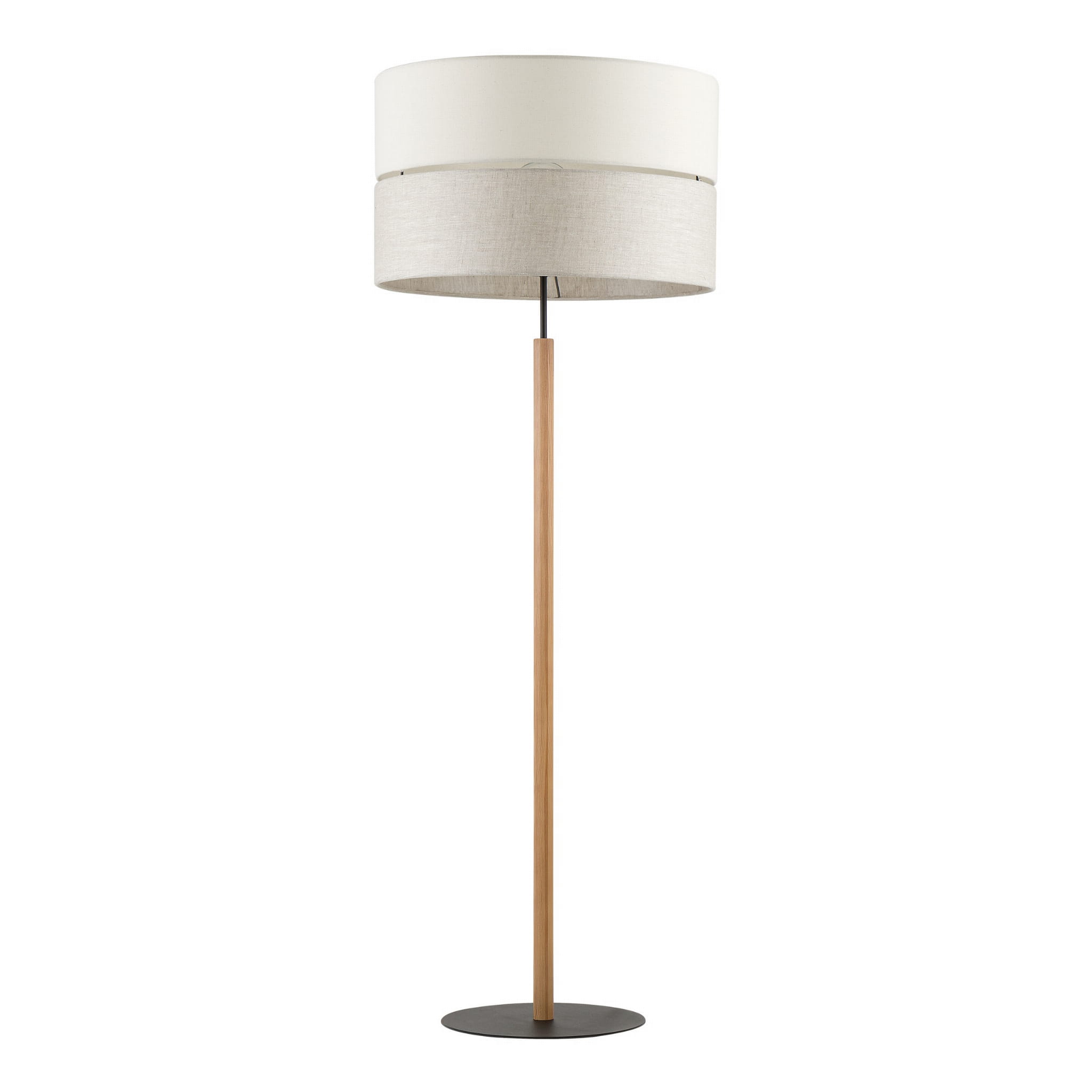 Lampa podłogowa ECO TK Lighting 1xE27 15W Tkanina Szaro beżowy