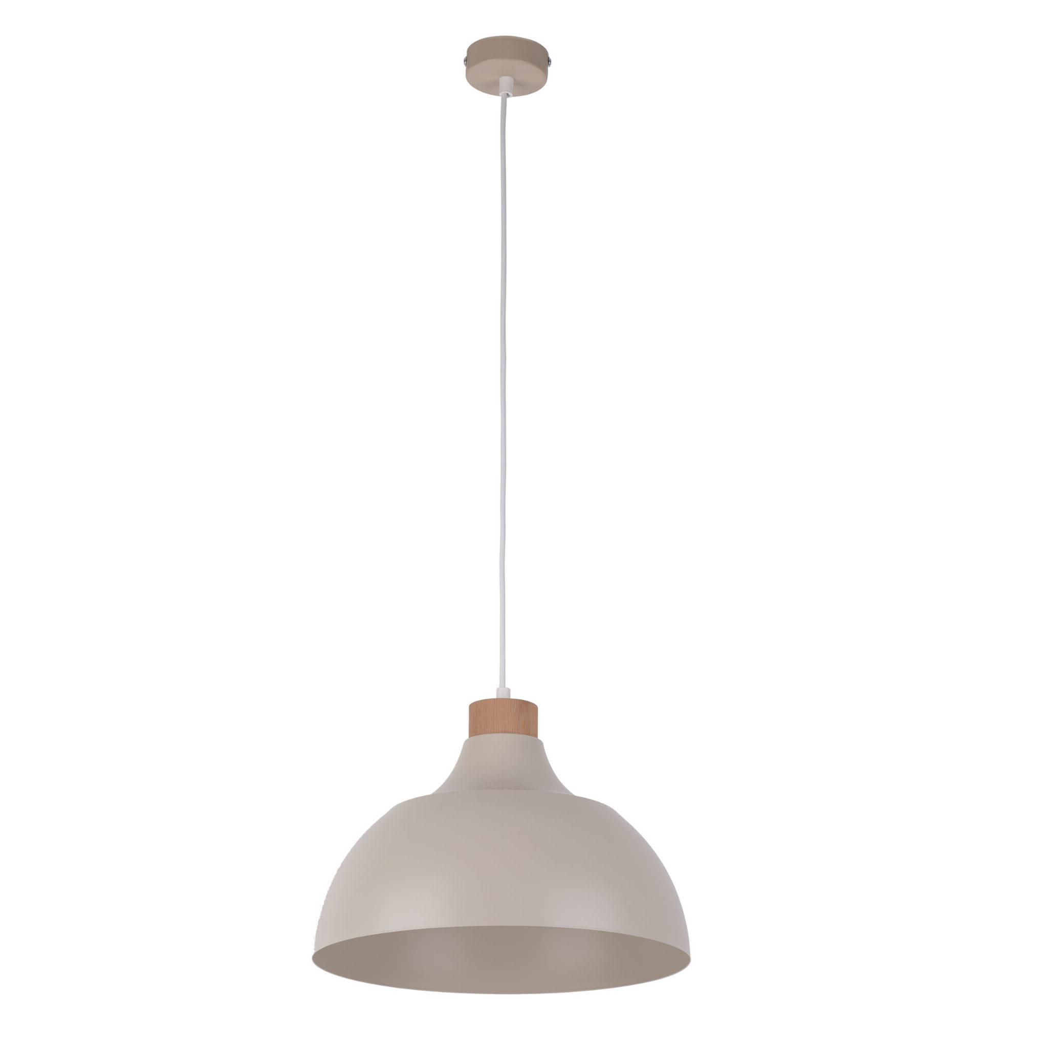 Lampa wisząca CAP TK Lighting 1xE27 15W beżowa z metalowym kloszem.