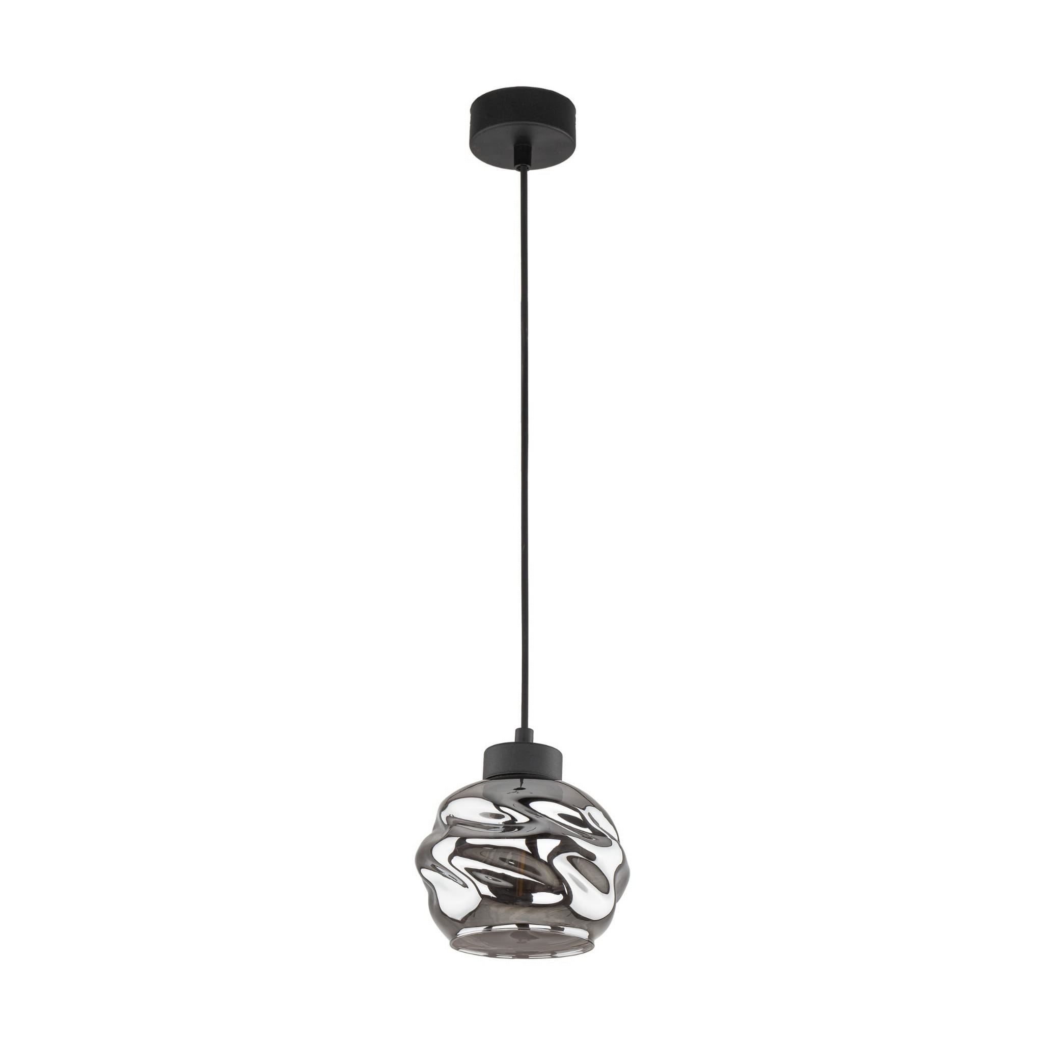 Lampa wisząca ZULIA TK Lighting szklana grafit lustrzany.