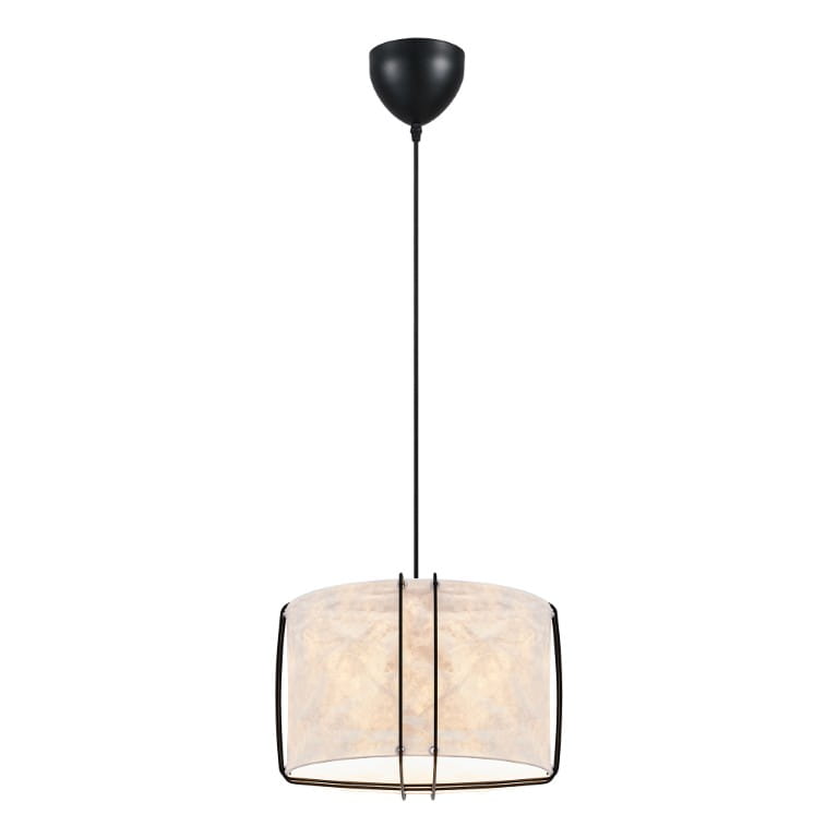 Lampa wisząca CARDINE Nordlux 1xE27 60W Papier Biały, elegancka z czarnymi elementami.
