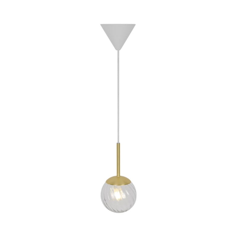 Lampa wisząca CHISELL Nordlux Metal Mosiądz z kloszem szklanym.