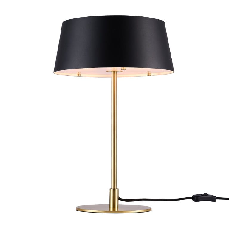 Lampa stołowa CLASI Nordlux, metalowa czarna z abażurem.