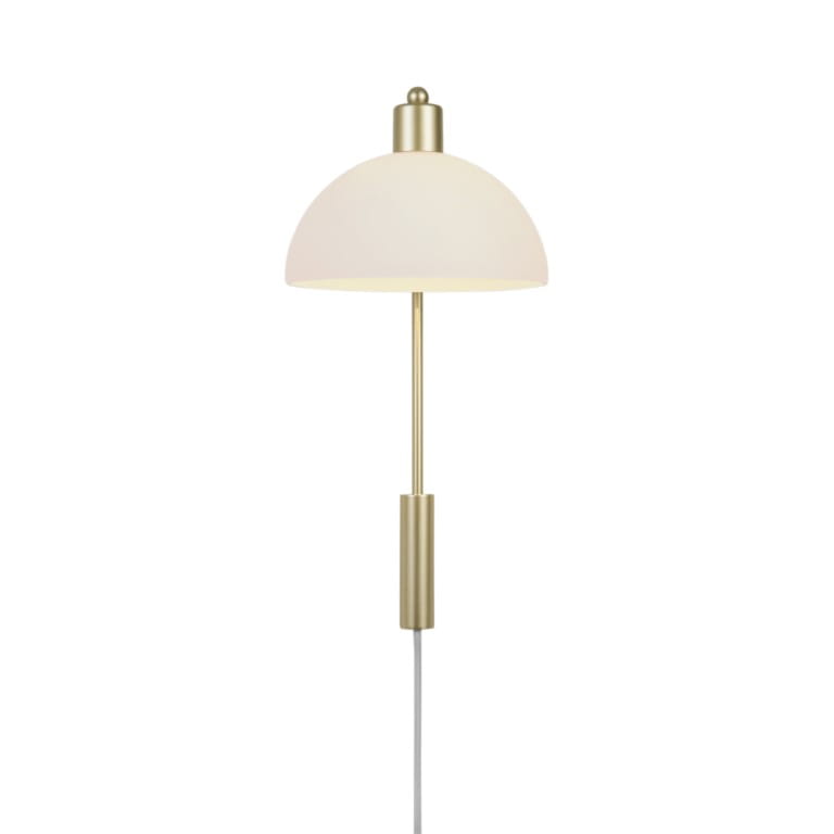 Lampa ścienna ELLEN Nordlux 1xE14 40W Metal Mosiądz biała klosz półkula.