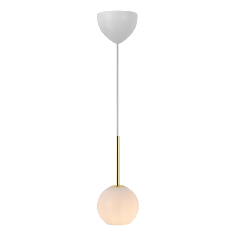 Lampa wisząca FRANCA Nordlux 1xE14 40W Szkło Mosiądz z okrągłym kloszem.
