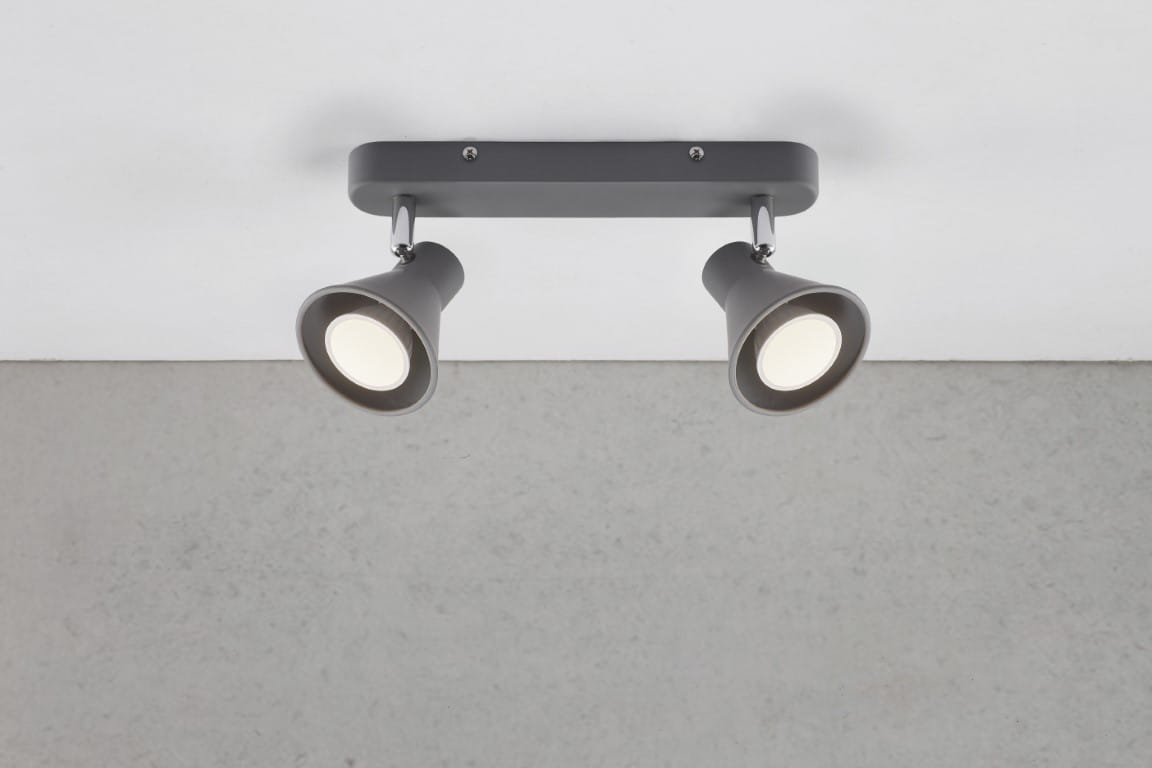 Lampa sufitowa EIK Nordlux 2xGU10 35W Metal Czarny zamontowana na suficie