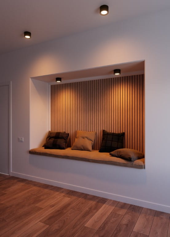 Lampa sufitowa LandonSmar Nordlux 1xLED Metal Czarny w nowoczesnym wnętrzu.