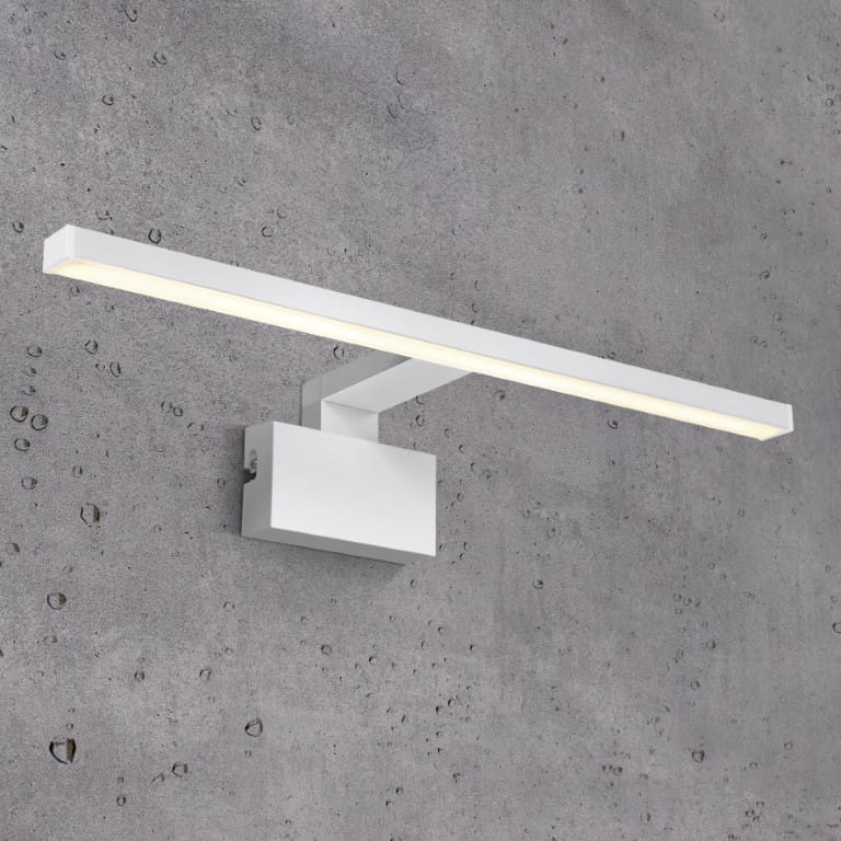 Lampa łazienkowa MARLEE Nordlux 1xLED Metal Biały zamontowana na ścianie.