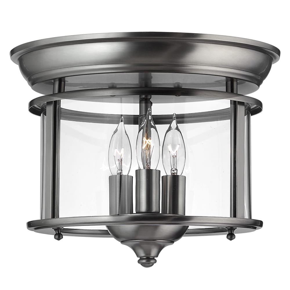 Lampa sufitowa plafon Gentry Elstead Lighting 3x40W Szary Metal.