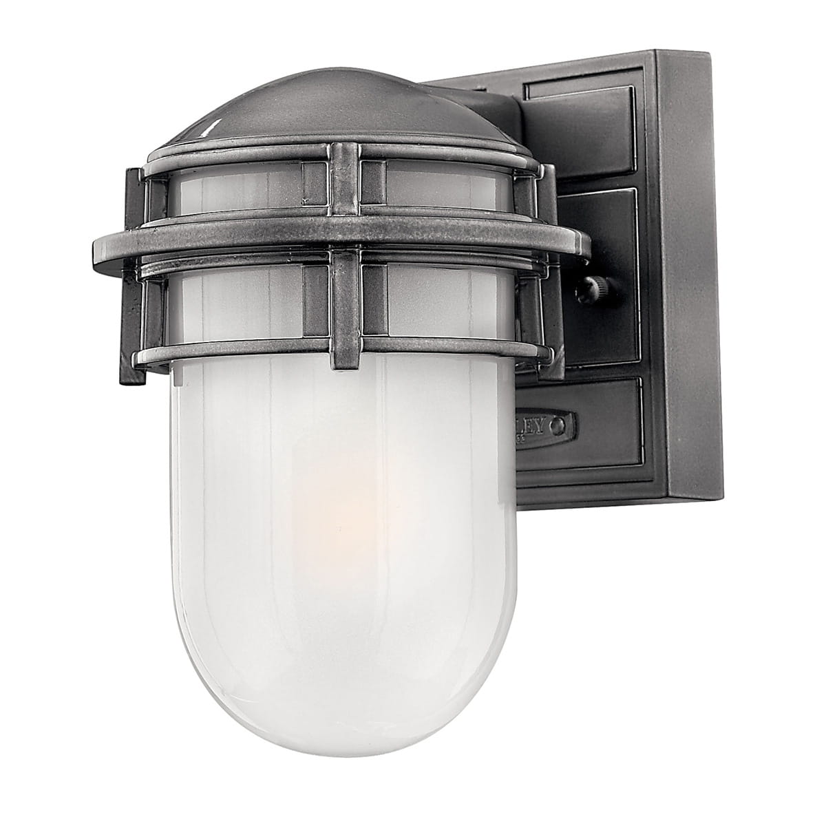 Lampa elewacyjna Elstead Lighting Reef w kolorze szarym, model HK-REEF-MINI-HE IP44 1xE27, szkło.