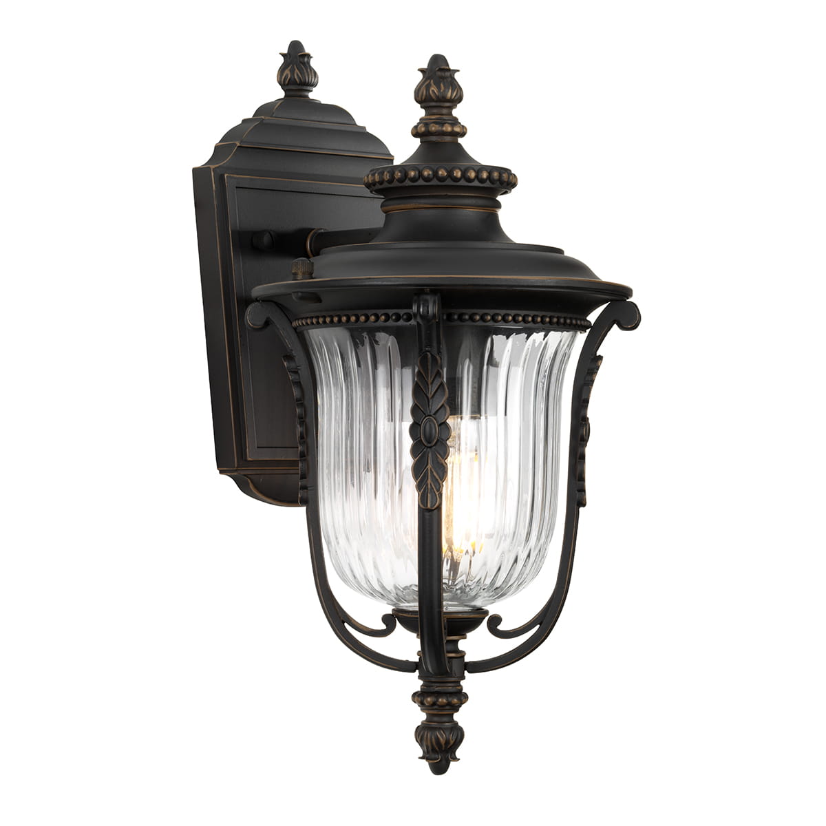 Kinkiet zewnętrzny Elstead Lighting Luverne KL-LUVERNE2-S IP44 stal brązowy 1xE27.