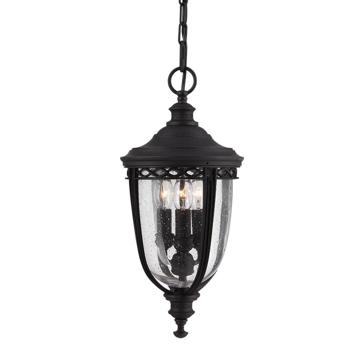 Lampa stropowa wisząca Elstead Lighting English Bridle FE-EB8-M-BLK IP23 3xE14 Stal Czarny.