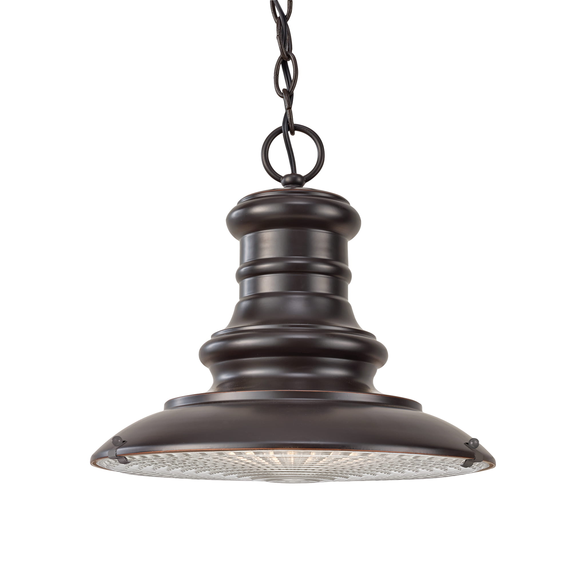 Lampa stropowa wisząca Elstead Lighting Redding Station FE-REDDING8-M-RB brązowa aluminiowa.