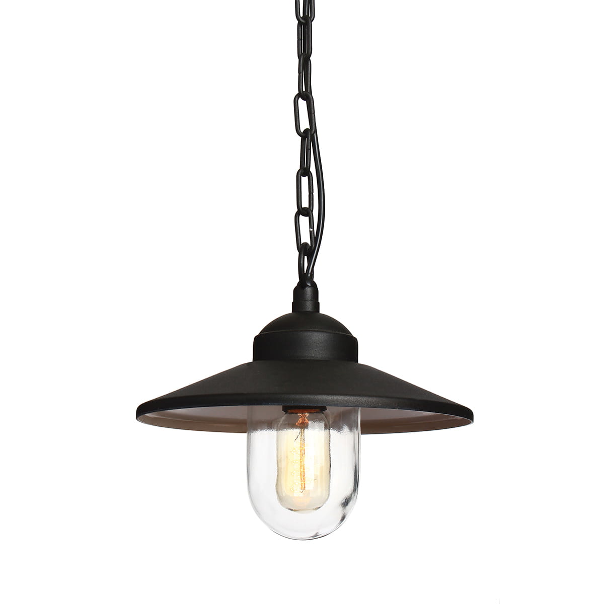 Lampa stropowa wisząca Elstead Lighting Klampenborg KLAMPENBORG8-BK IP44 1xE27, stal czarny.