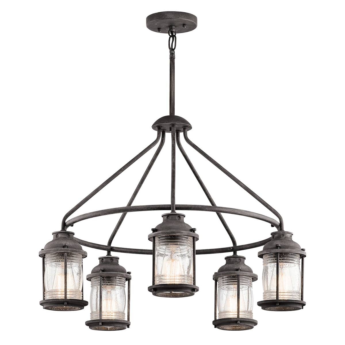 Lampa stropowa wisząca Elstead Lighting Ashland Bay stalowa 5xE27.