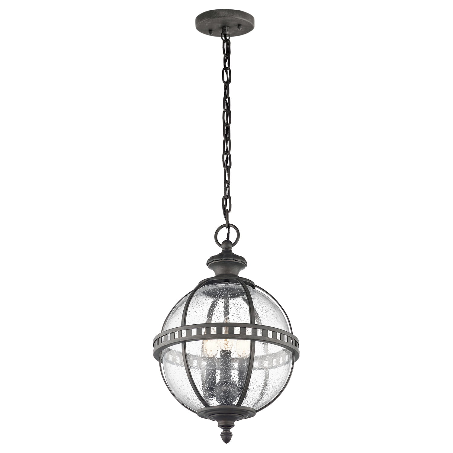 Lampa stropowa wisząca Elstead Lighting Halleron KL-HALLERON-8M IP44 3xE14 stalowa