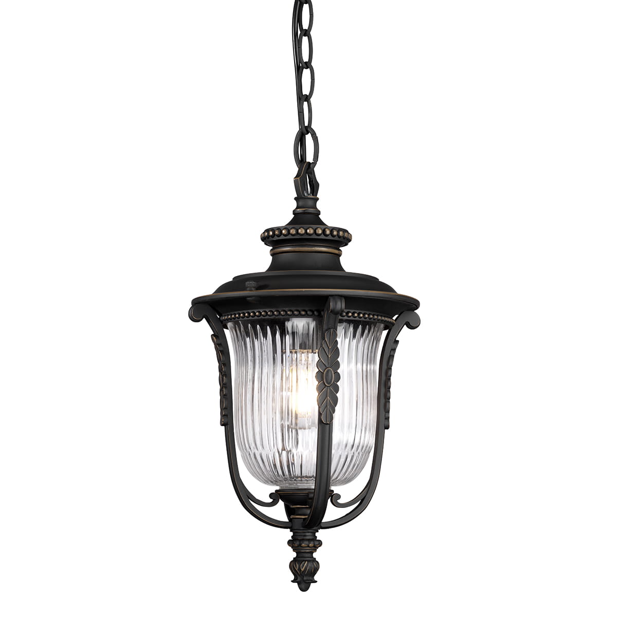 Lampa stropowa wisząca Elstead Lighting Luverne brązowa stalowa.