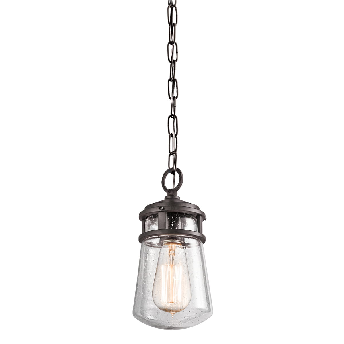 Lampa stropowa wisząca Elstead Lighting Lyndon KL-LYNDON8-S-AZ IP44 w kolorze brązowym ze szkłem.