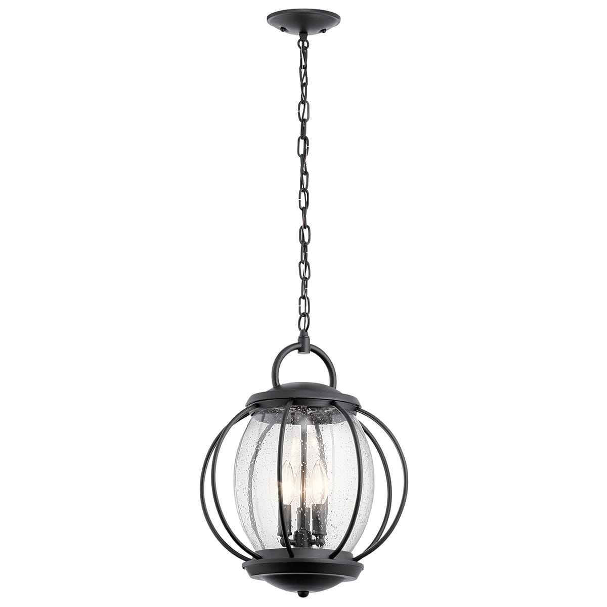Lampa stropowa wisząca Elstead Lighting Vandalia KL-VANDALIA8-L IP44 3xE14 Stal Czarny.