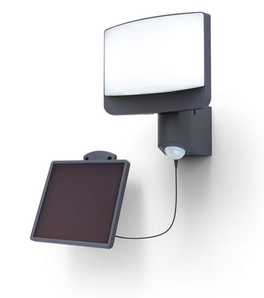 Naświetlacz LED Lutec Sunshine Solar z czujnikiem ruchu, IP54, szary.