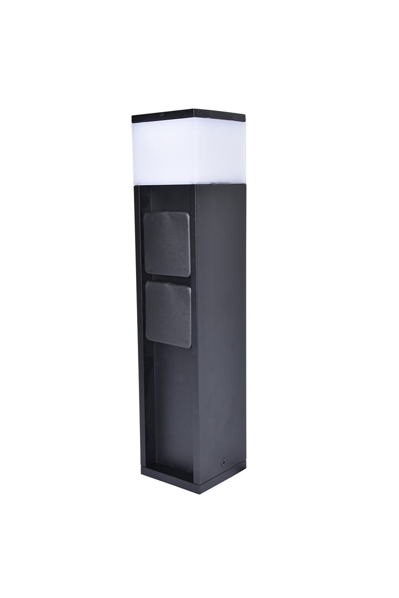 Słupek oświetleniowy Lutec Mains 7202201012 IP54 1xLED Aluminium Czarny, nowoczesna lampa ogrodowa.