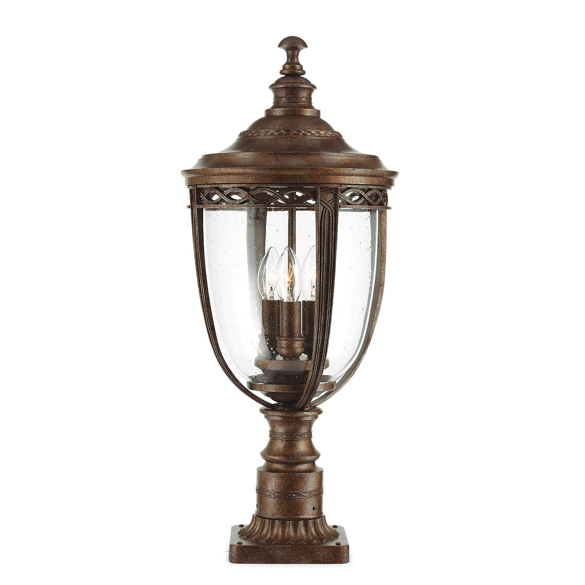 Latarnia ogrodowa Elstead Lighting English Bridle FE-EB3-L-BRB brązowy 3xE14 Stal IP44.