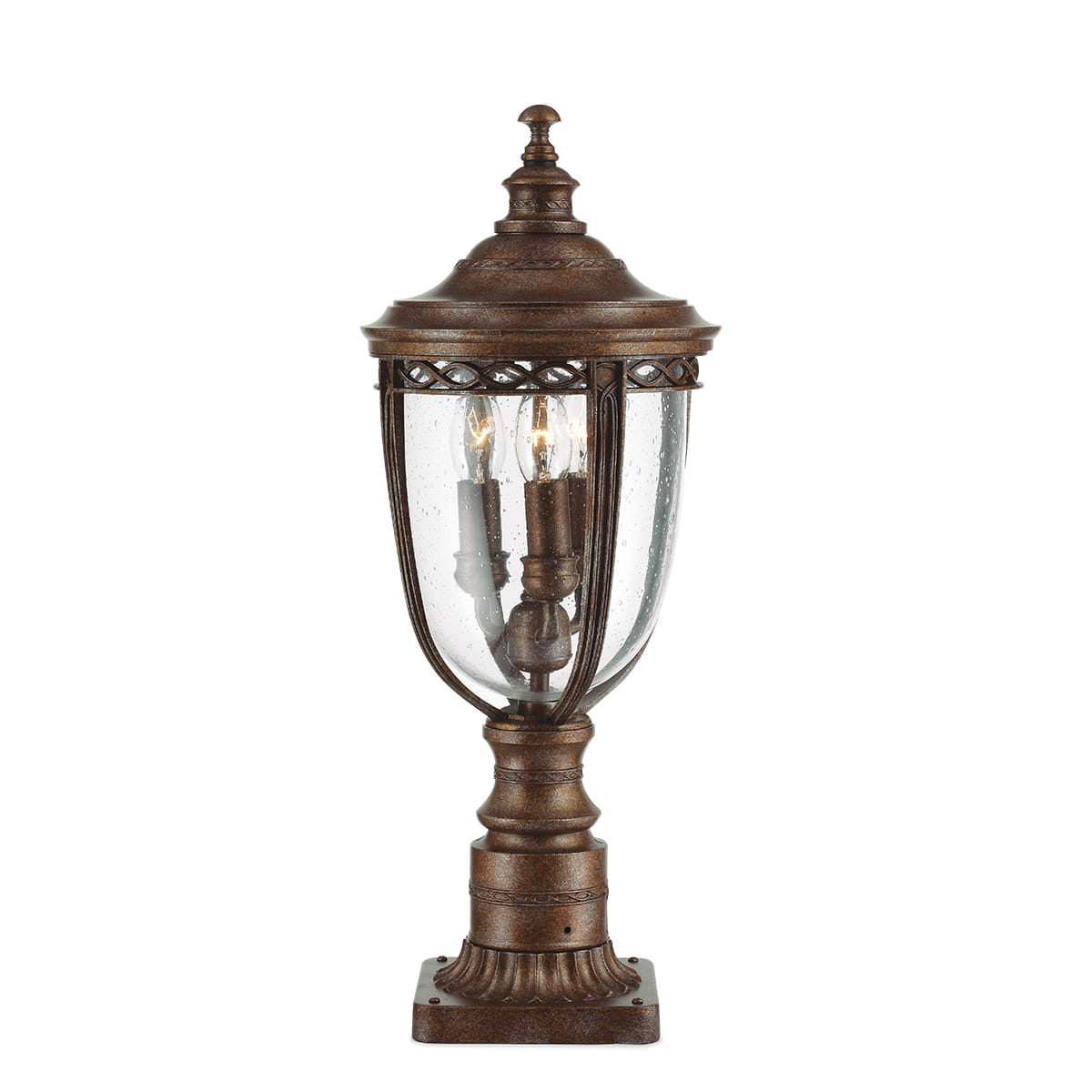 Latarnia ogrodowa Elstead Lighting English Bridle FE-EB3-M-BRB IP44 brązowa stal 3xE14.