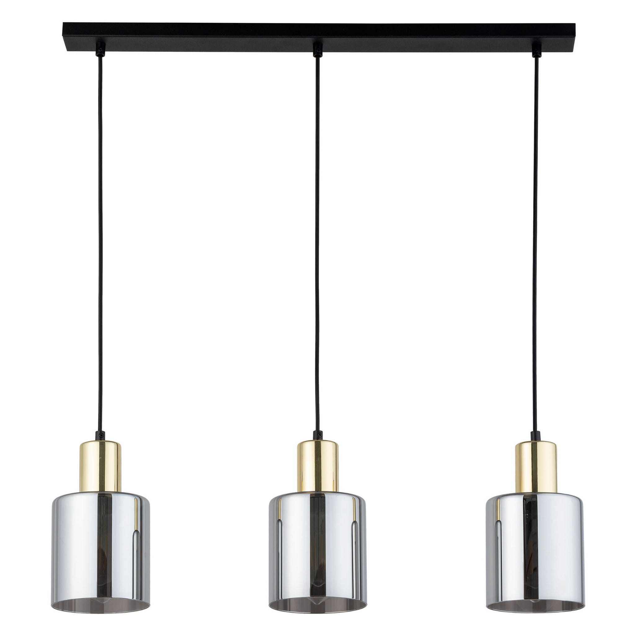 Lampa wisząca SIERRA TK Lighting 3xE27 15W Szkło Graphite trzy klosze.