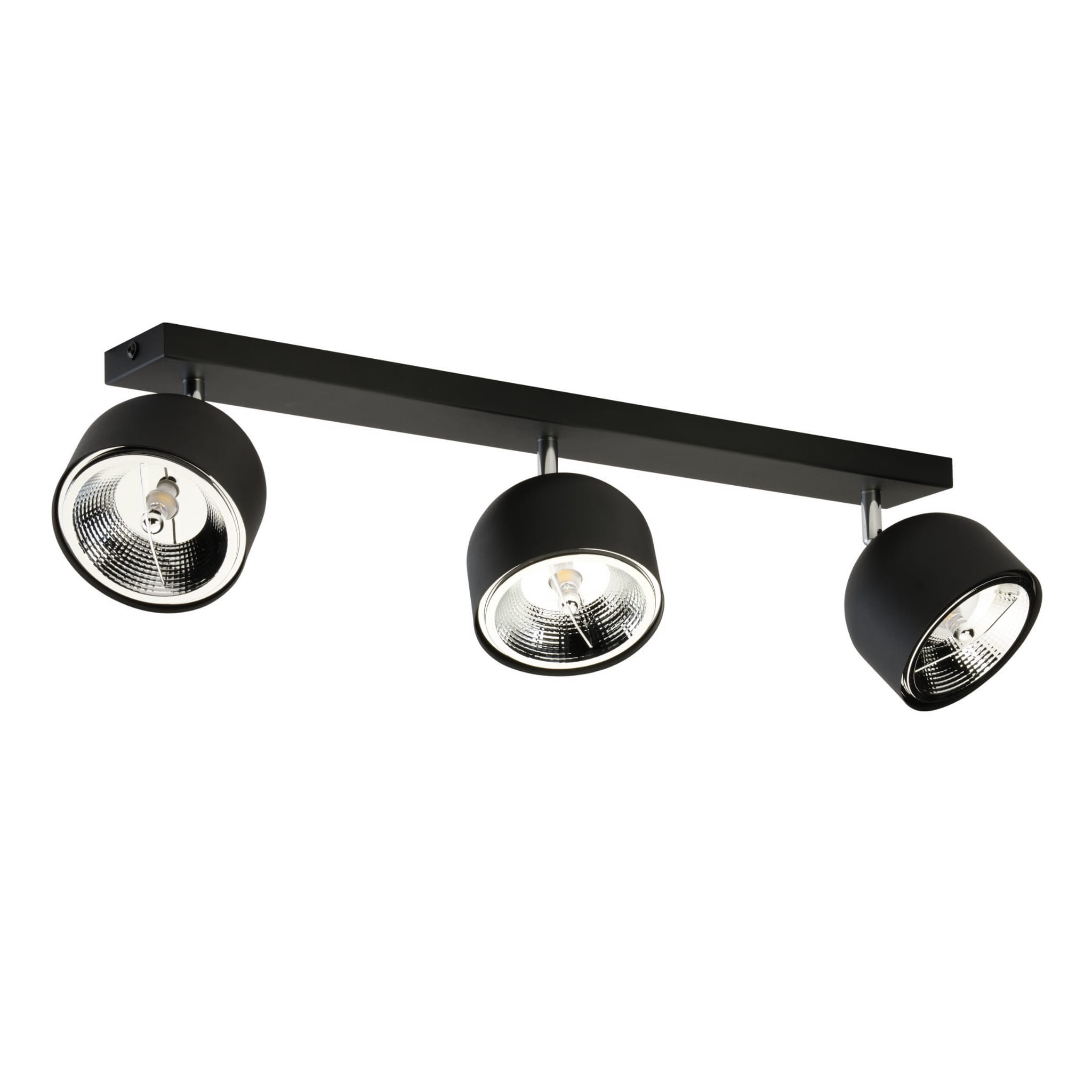 Lampa sufitowa ALTEA TK Lighting 3xGU10 12W czarna z trzema reflektorami.