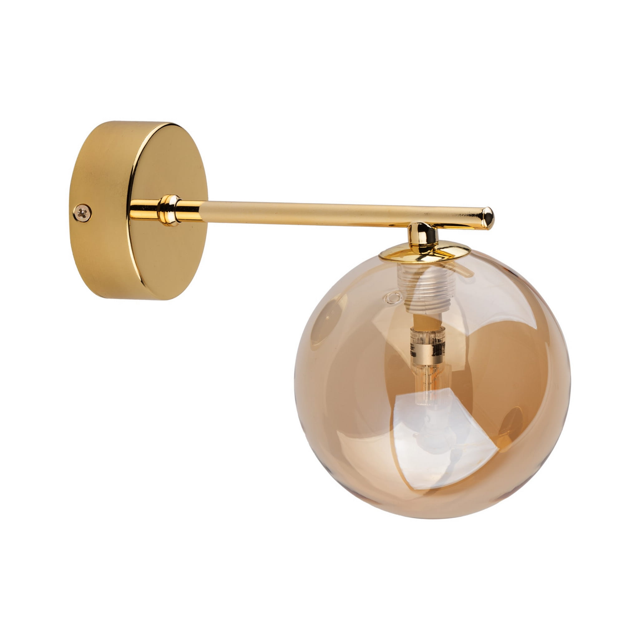 Kinkiet ESTERA TK Lighting 1xG9 6W Szkło Biały o złotej podstawie i szklanym kloszu.