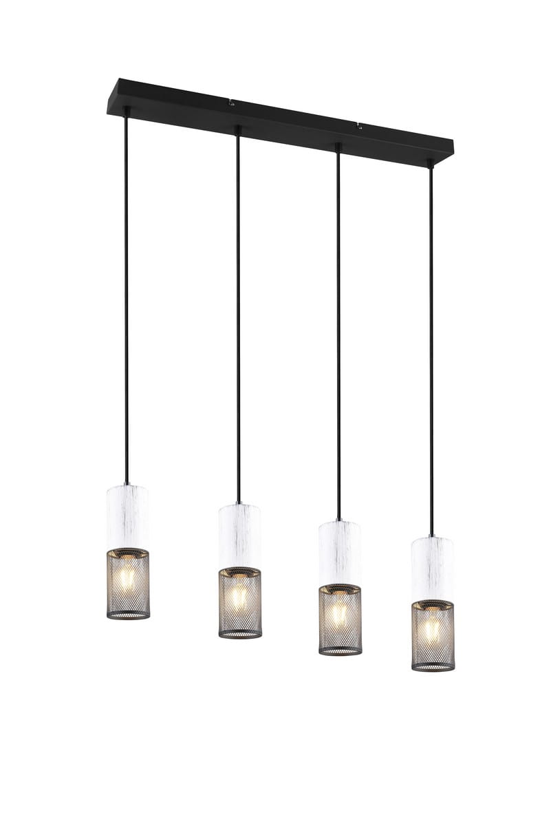 Lampa wisząca Tosh Trio 4xE27 40W Czarny / Biały Stal nierdzewna.