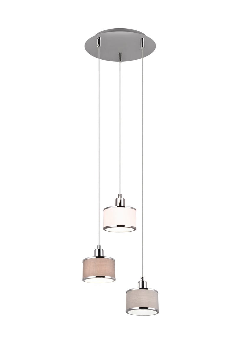 Lampa wisząca Kaprun Trio 3xE14 28W Srebrny / Chrom Metal / Tkanina