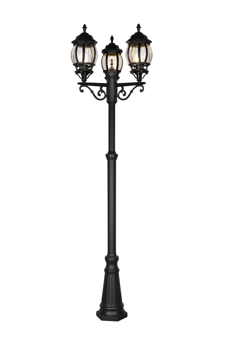 Lampa zewnętrzna Elvo Trio 3xE27 60W Czarny mat Aluminium