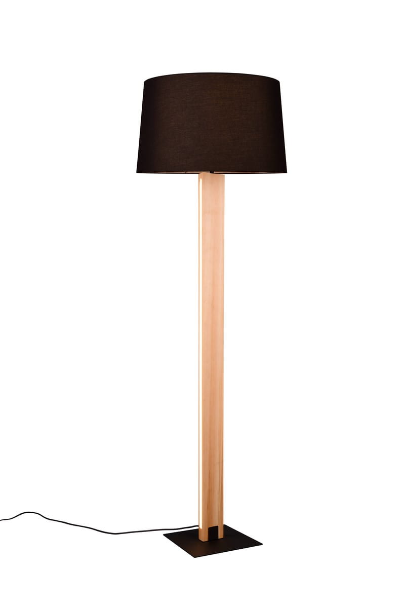 Lampa stojąca Rahul Trio 1xE27 40W Czarny mat Metal/Tkanina