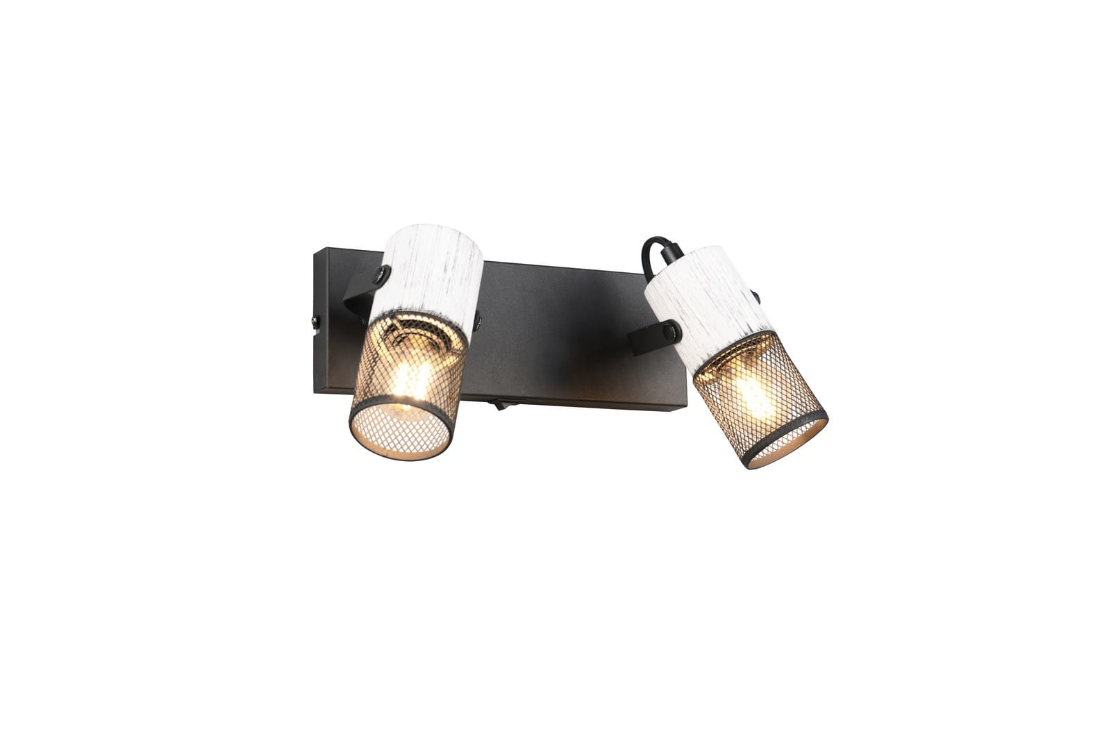 Lampa ścienna Tosh Trio 2xE14 15W Czarny / Biały Metal.