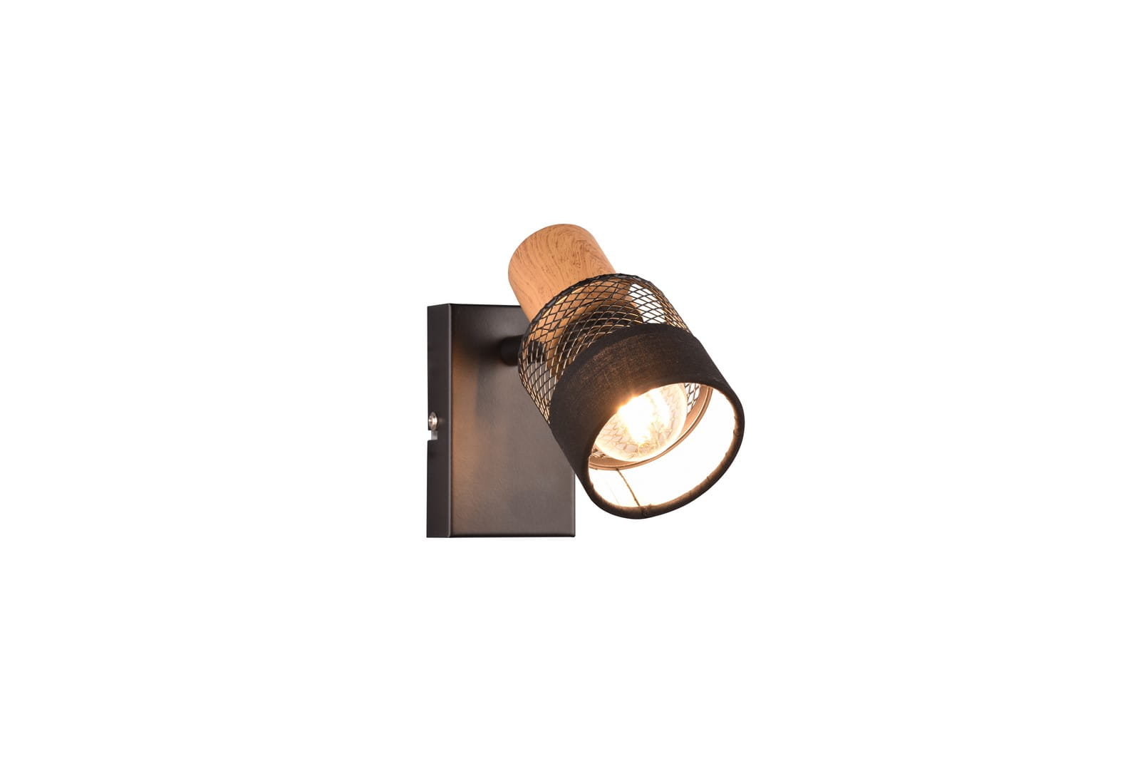 Lampa ścienna Nandini Trio 1xE14 10W Czarny mat Metal/Tkanina