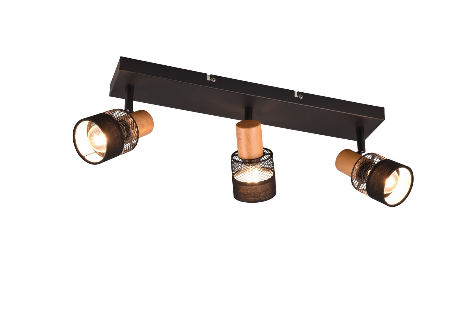 Lampa sufitowa Nandini Trio 3xE14 10W czarny mat metal tkanina.