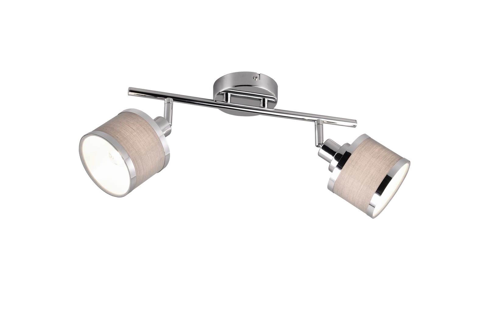 Lampa sufitowa Arosa Trio 2xE14 28W, srebrny chrom metal z tkaniną.