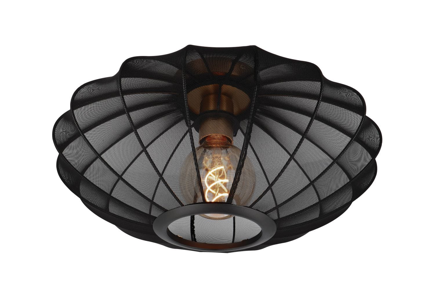 Lampa wisząca Corina Lucide czarno-złota tkaninowa E27 40W