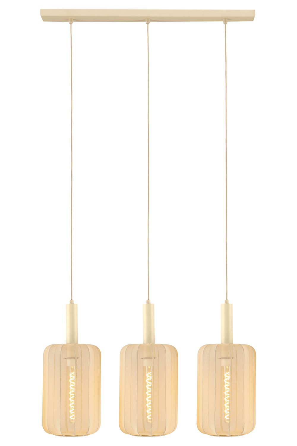 Lampa wisząca Corina Lucide 3xE27 40W Beżowy Tkanina.
