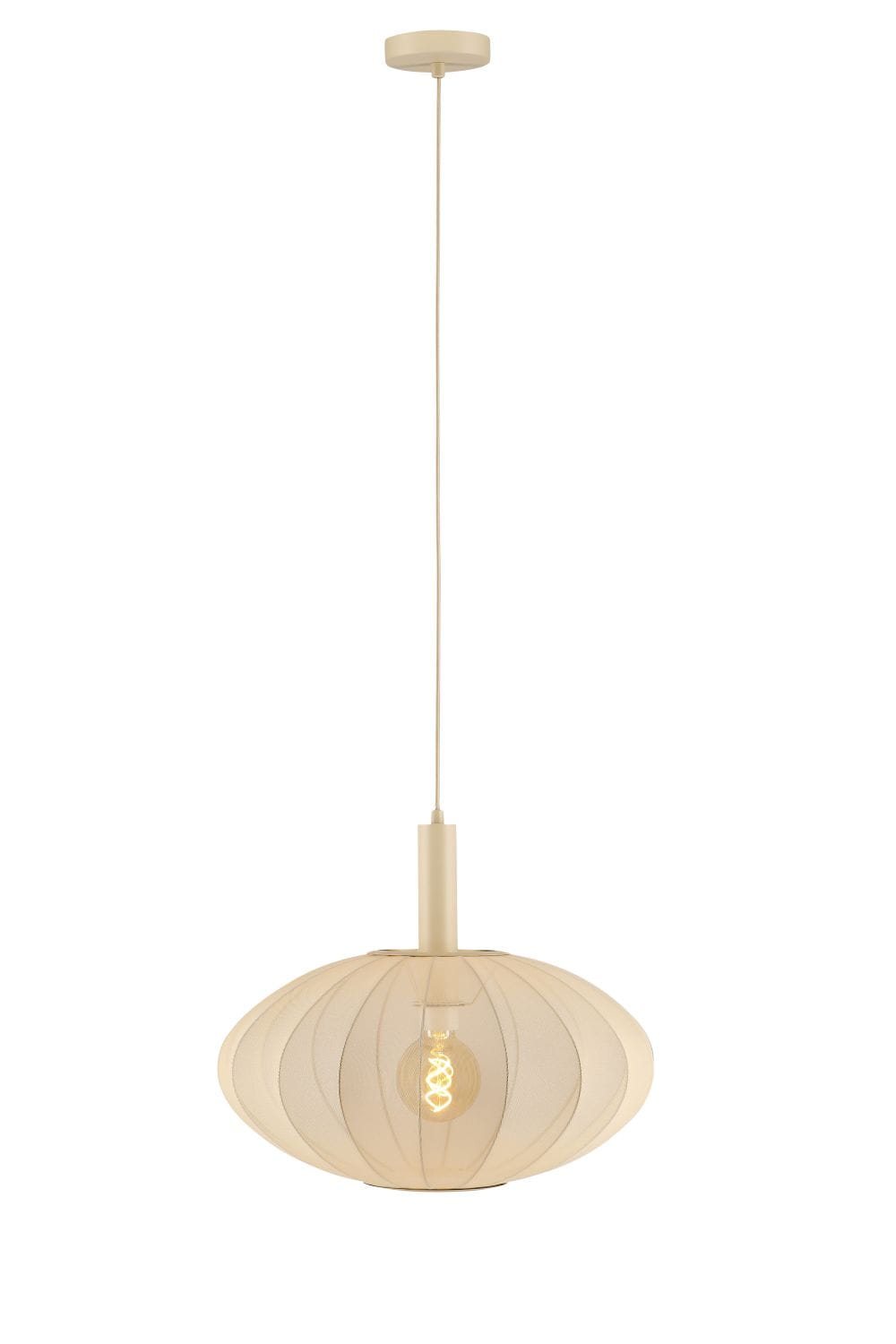 Lampa wisząca Corina Lucide beżowa tkanina 1xE27 40W.