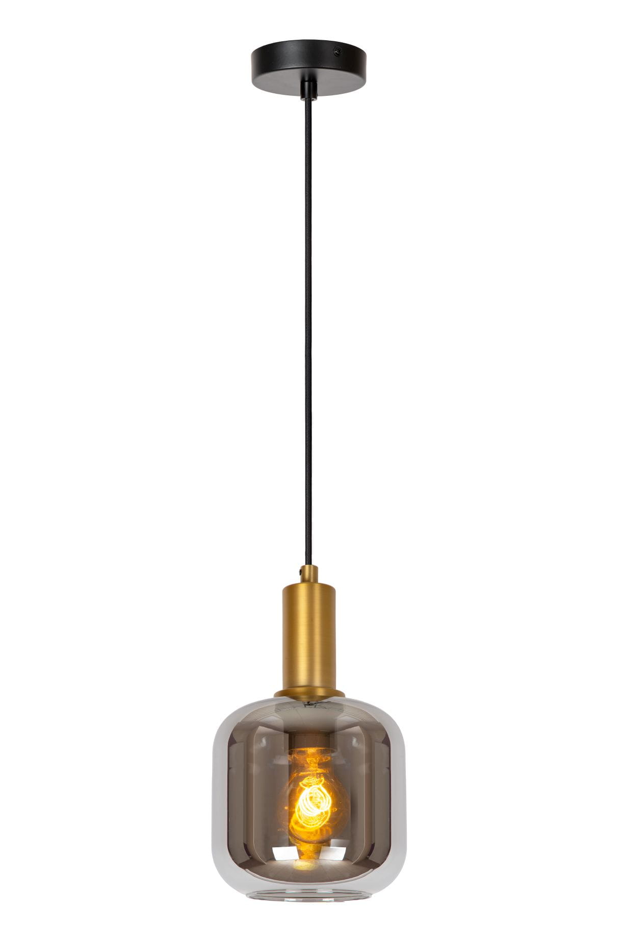 Lampa wisząca Joanet Lucide 1xE27 40W Złoty/Czarny Szkło.