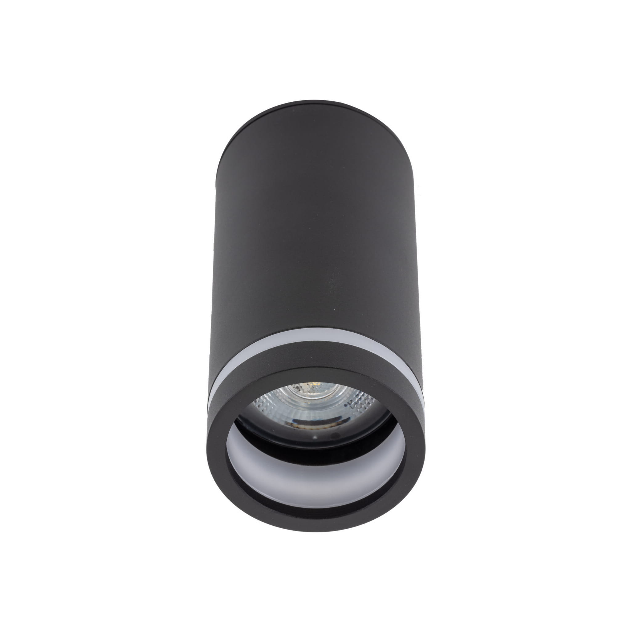 Lampa punktowa Jet TK Lighting 1xGU10 LED 10 W, czarny metalowy cylinder.