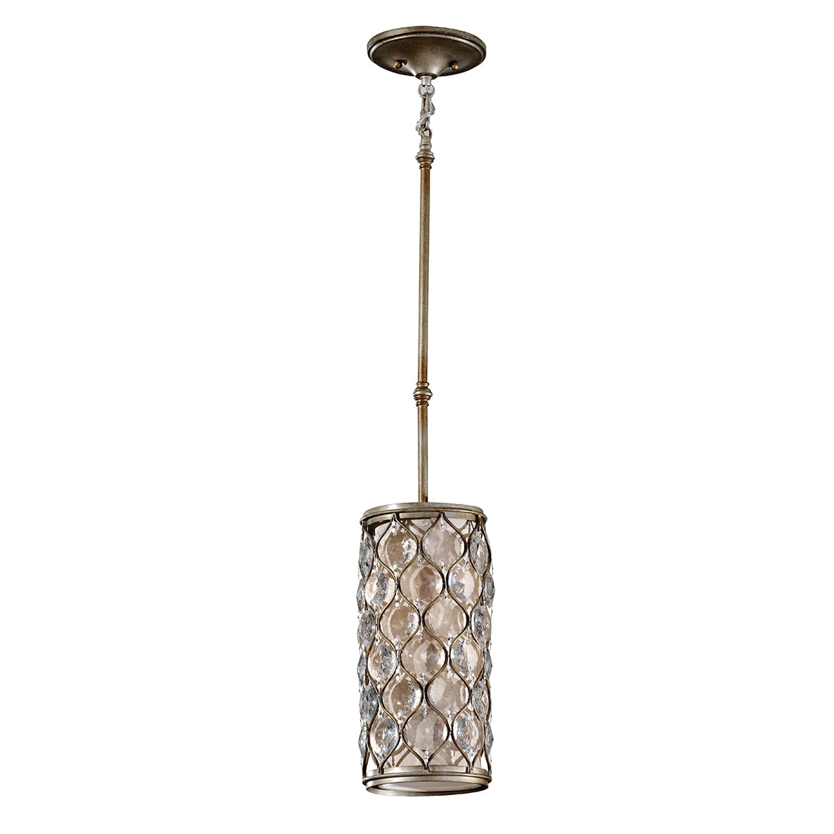 Lampa wisząca Lucia Elstead Lighting 1x60W E27 Stal Srebrny.