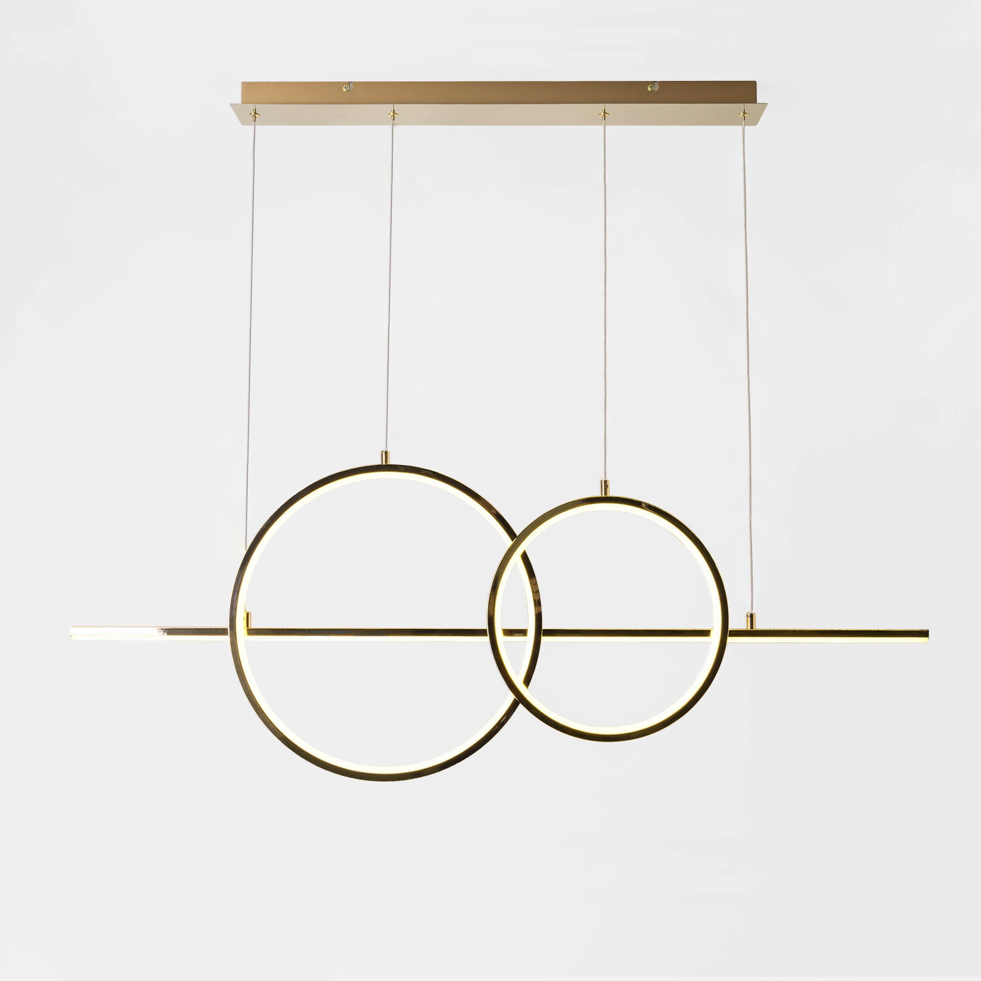 Lampa wisząca CHOLET Zuma Line 34W LED Metal/Aluminium/PVC geometria złote koła.